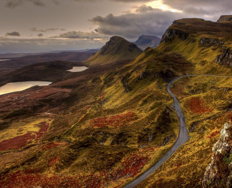 road landscape water mountain