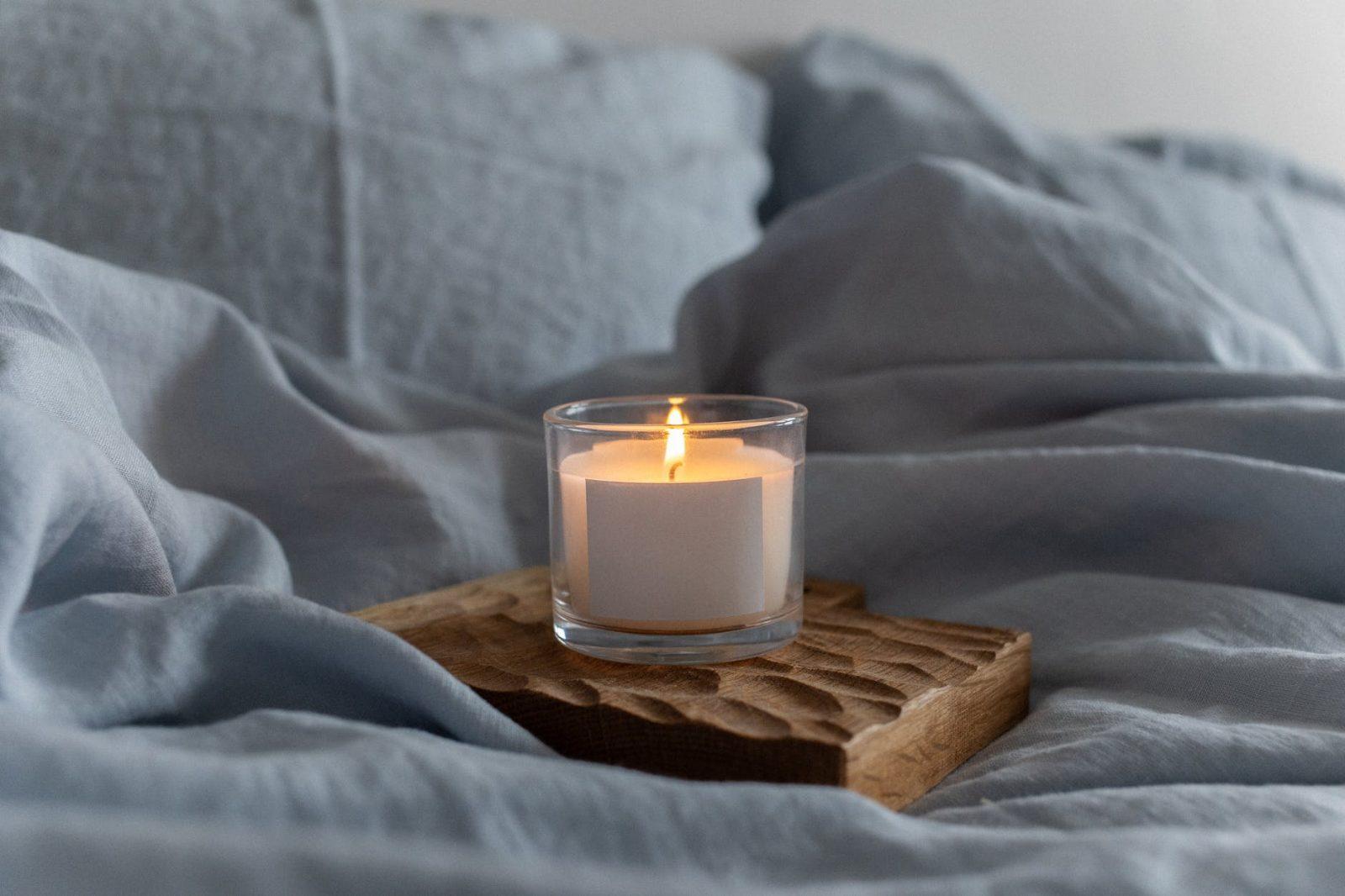 close up shot of a lighted candle