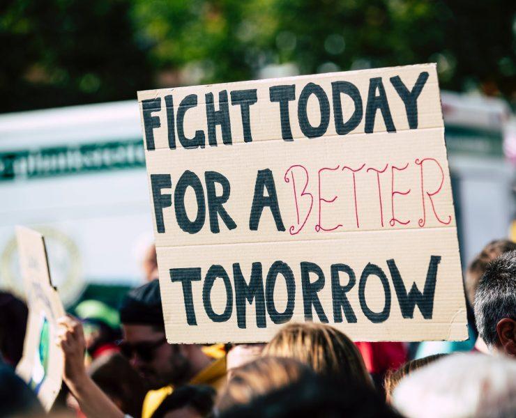 climate sign outside blur