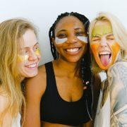 photo of women doing their skincare