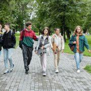 children walking together