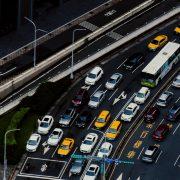 cars on highway in traffic