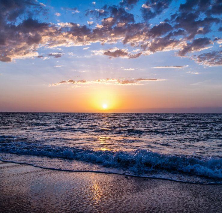 beach during sunset
