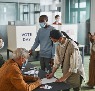 people inside the voting precint