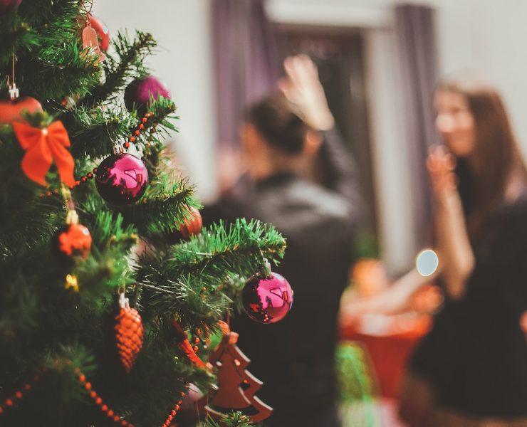 selective focus photography of Christmas tree