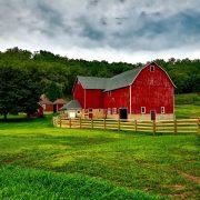 agriculture barn clouds corn