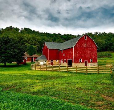 agriculture barn clouds corn