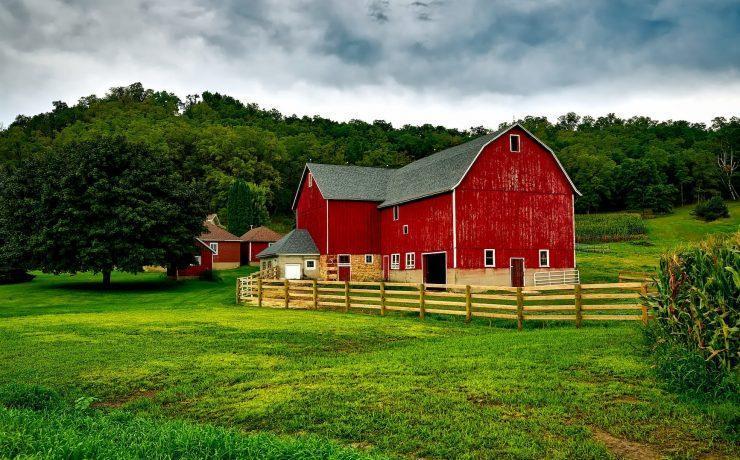 agriculture barn clouds corn