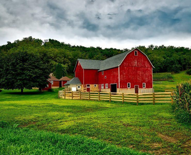 agriculture barn clouds corn
