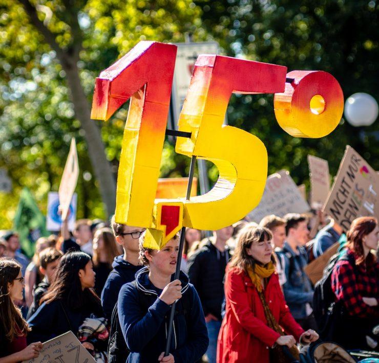 group of people standing near trees