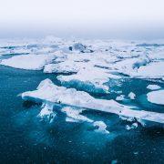 bird's-eye view of icebergs