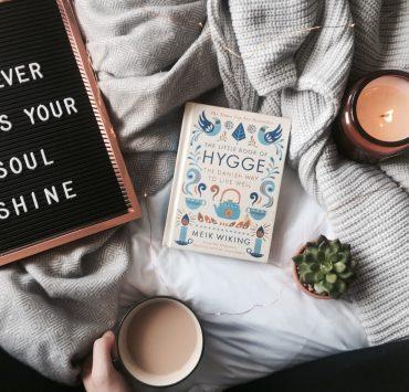 Hygge book on blanket