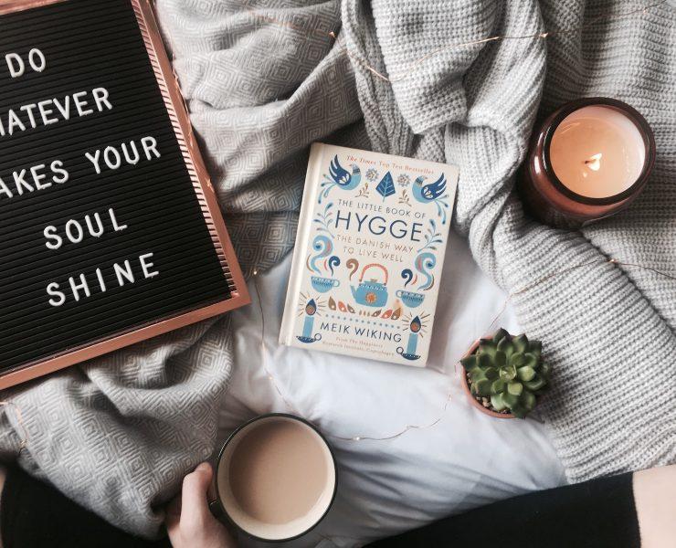 Hygge book on blanket