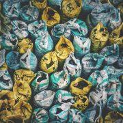 high-angle photography of assorted-color sack lot