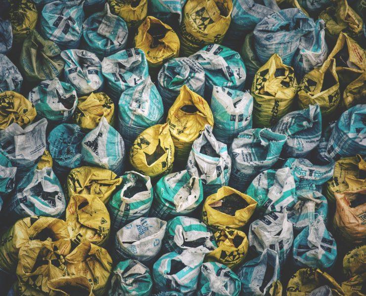 high-angle photography of assorted-color sack lot