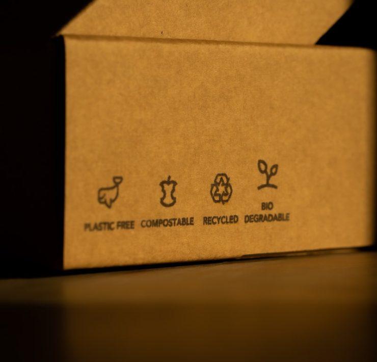 brown cardboard box on white table