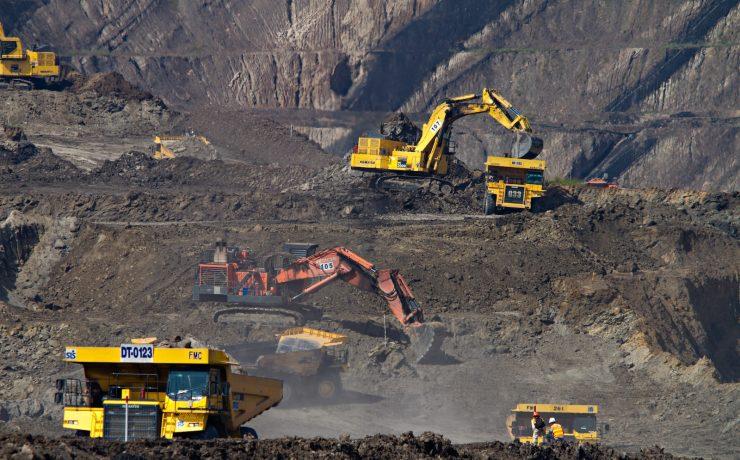 photography of excavators at mining area