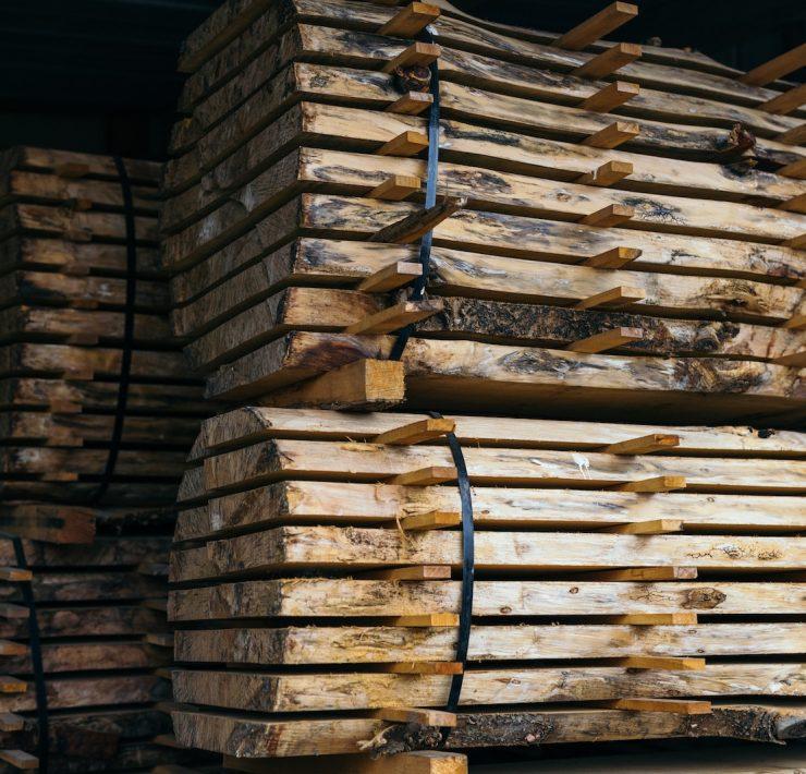 closeup photo of beige wooden stands