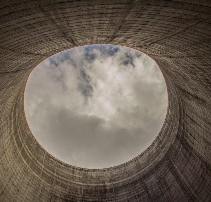worm's eye view of cave hole