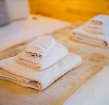 white soap on white towel