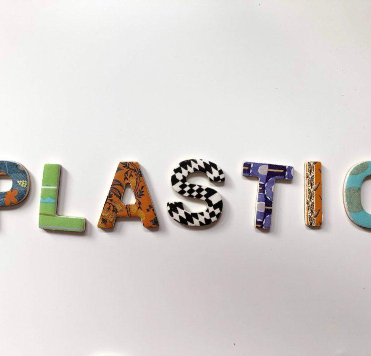 assorted-color plastic letter decor