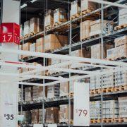 gray metal multi-layer rack inside building