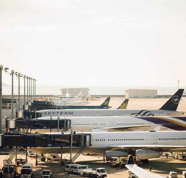 four planes at the airport