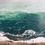 seashore in aerial view photography