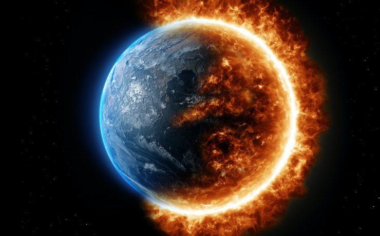 a picture of the earth in a ring of fire