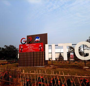 a large sign in front of a building