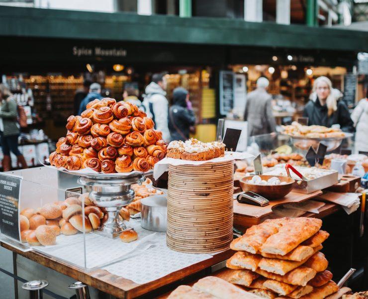 a table with food on it