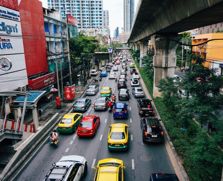 road with assorted cars