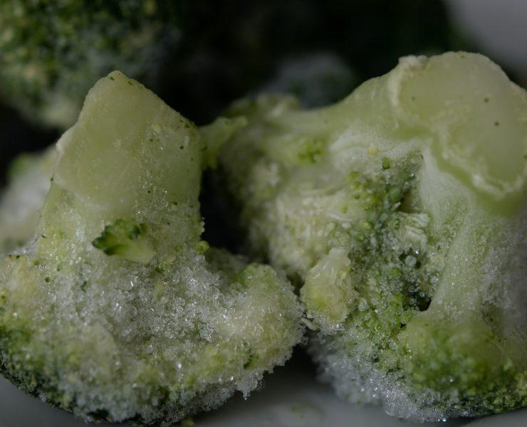 green and white food on white ceramic plate