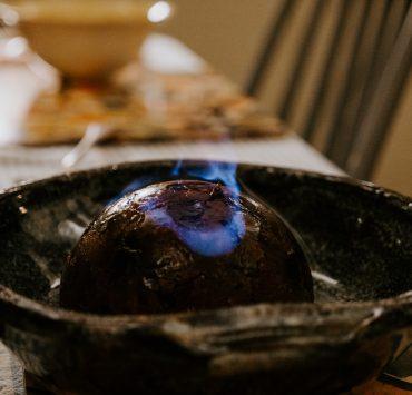 blue and white ceramic round bowl