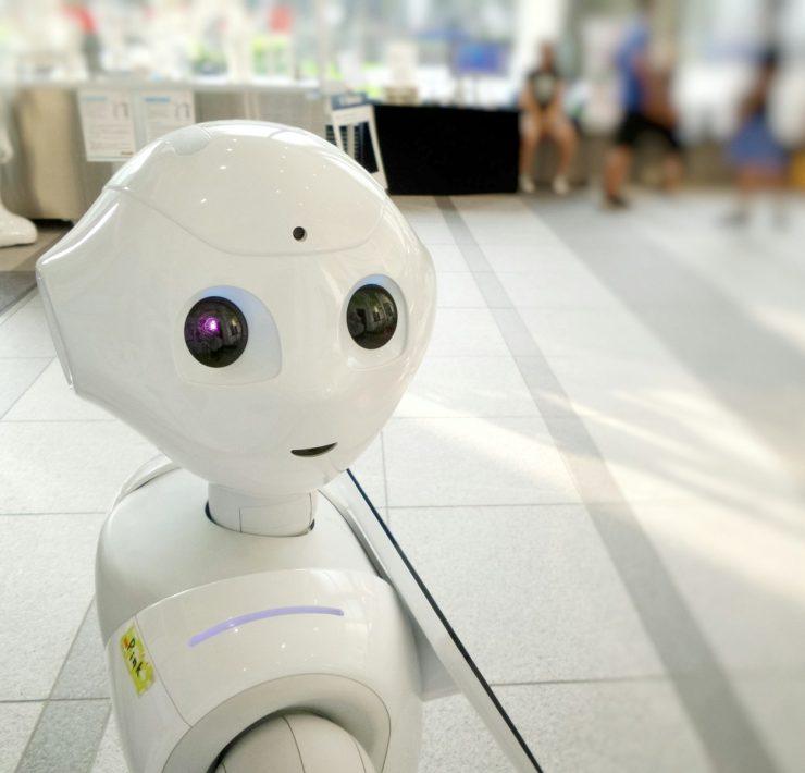 white robot action toy