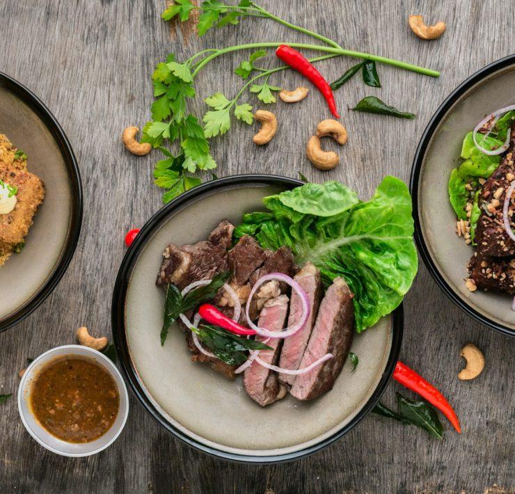 cooked dish on gray bowl