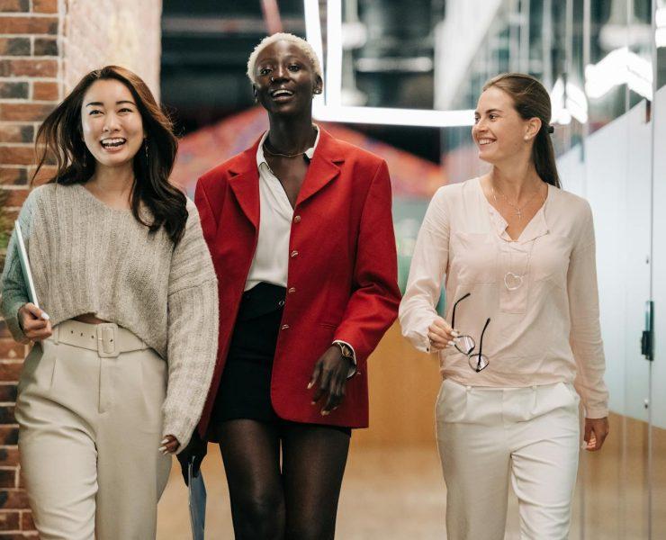 Successful multiethnic business colleagues in modern office