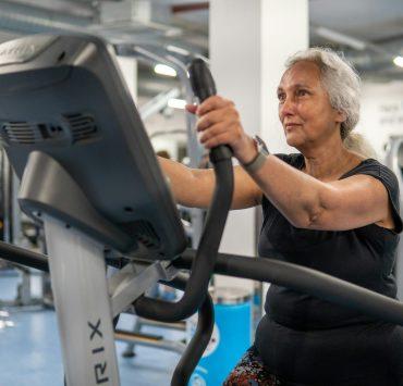 a person working out in a gym