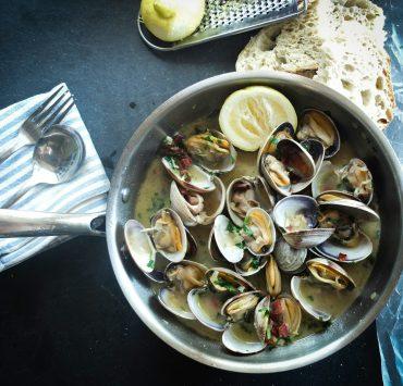 round silver steel bowl with scallops