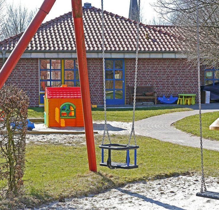 kindergarten, playground, swing